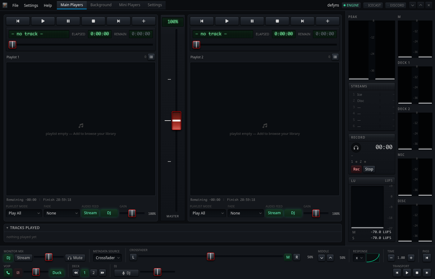 defyns — DJ console
